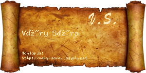 Váry Sára névjegykártya