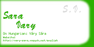sara vary business card